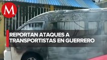 Queman tres vehículos de transporte público en Guerrero