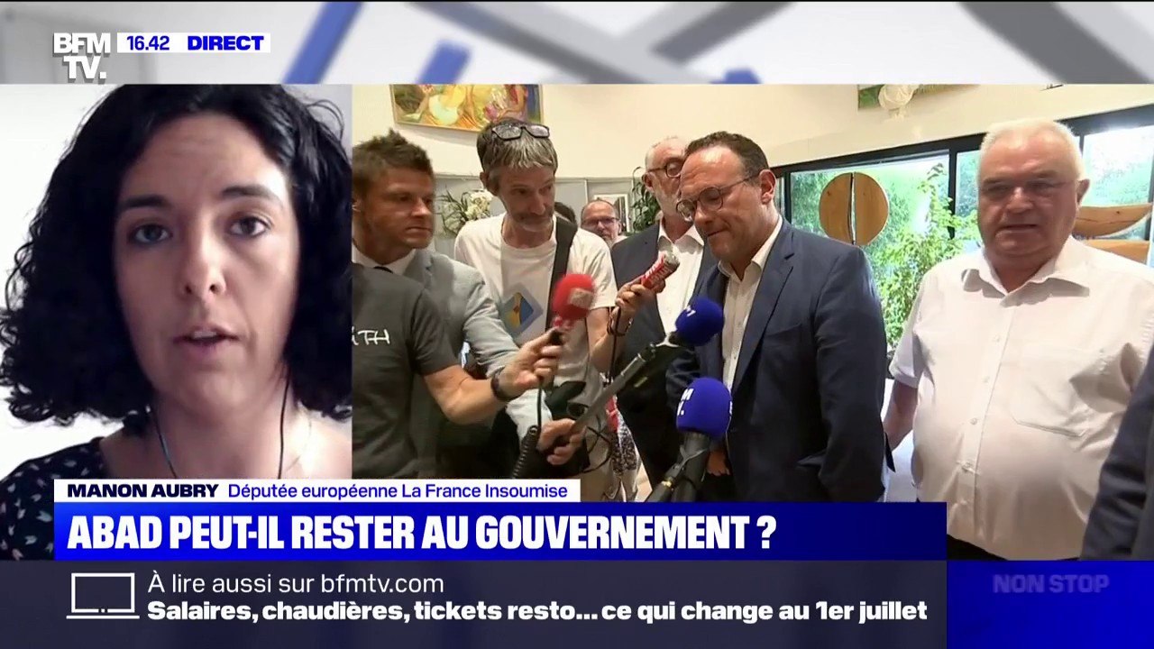 Plainte pour tentative de viol déposée contre Damien Abad: "Il aurait dû démissionner de son poste", affirme l’eurodéputée LFI Manon Aubry