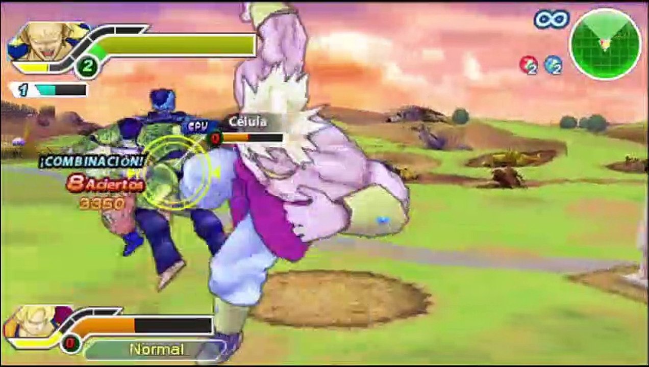 Dragon Ball Z: Tenkaichi Tag Team Español - Broly y Goku SS VS Cell y Cell jr #tenkaichitagteam