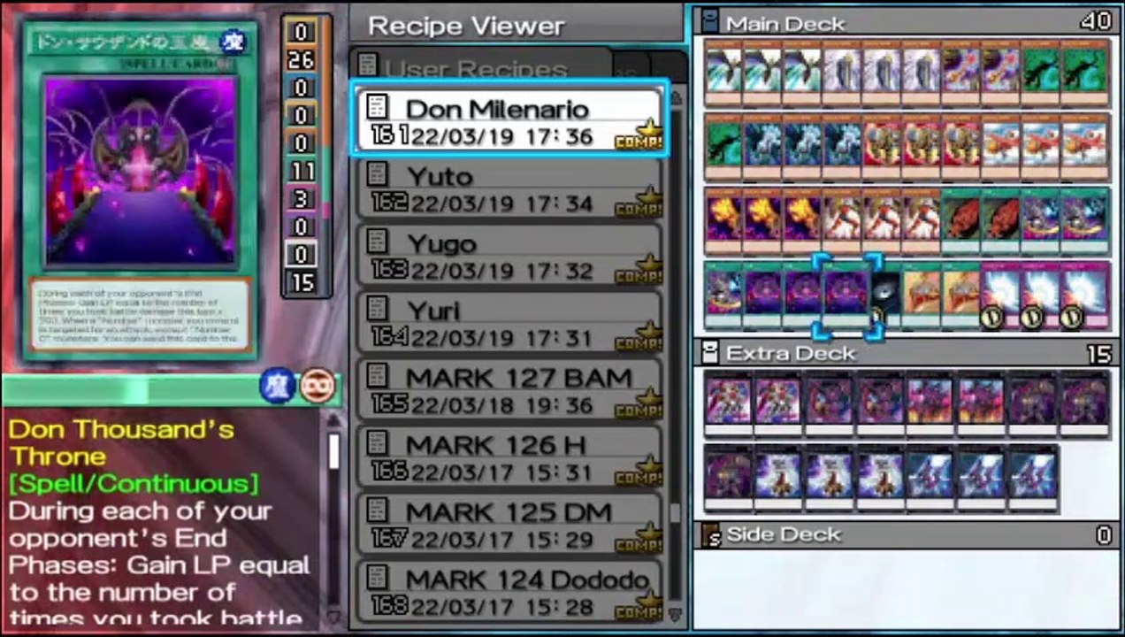 Yu-Gi-Oh! ARC-V Tag Force Special PSP - Don Thousand (Videojuegos) Deck Profile #zexal  #cardgamer