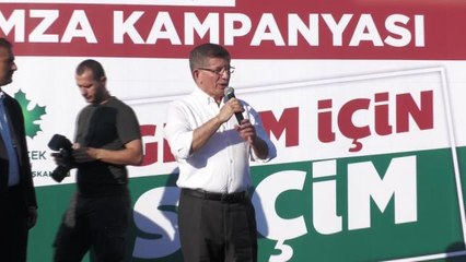 Gelecek Partisi "Geçim İçin Seçim" Kampanyasını İstanbul'da Başlattı. İlk İmza Davutoğlu'ndan: "Hemen Seçim Erken Seçim"