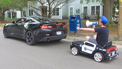 Pulling Cars Over Using A Toy Police Car