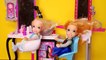 At the Salon ! Elsa and Anna toddlers - haircut - spa - massage - Barbie is the hairstylist - relax