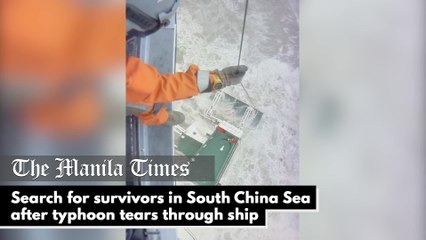 Search for survivors in South China Sea after typhoon tears through ship