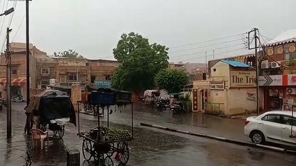 Watch Video: धोरों की नगरी में जमकर बरसा पानी