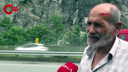 Heyelan sahasındaki TIR kuyruğunda 'korkulu' bekleyiş