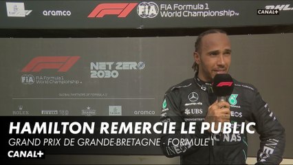 Hamilton remercie le public - Grand Prix de Grande-Bretagne - F1