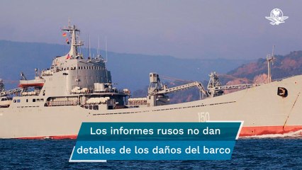 Rusia rescata su barco Saratov, hundido por su propia tripulación tras un ataque ucraniano