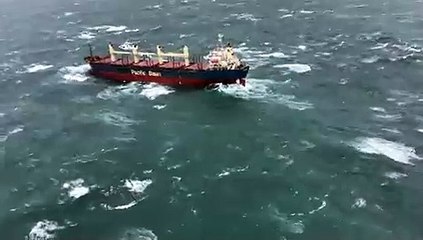 Watch as Portland Bay bulk carrier struggles in wild weather