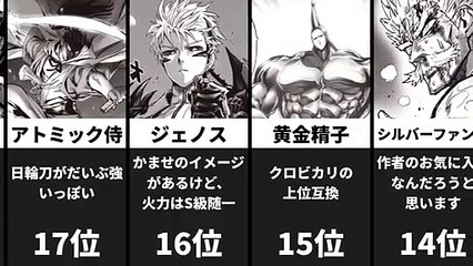 【ワンパンマン】最強キャラランキング TOP20 【ONE PUNCH MAN】【サイタマさん、涙の除外】