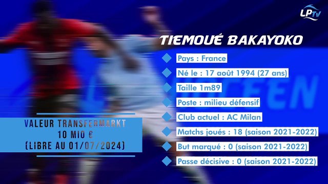 Mercato OM : fiche transfert Tiemoué Bakayoko