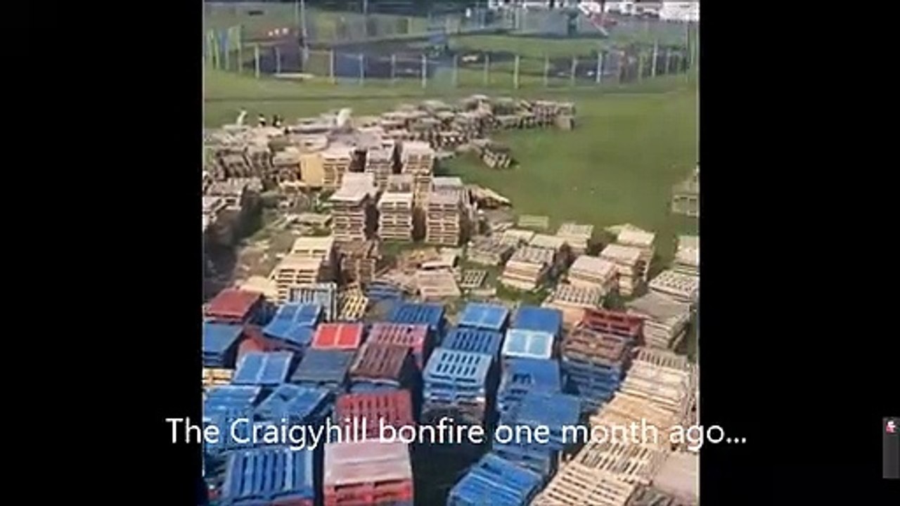 The Craigyhill bonfire in north-west Larne currently stands at roughly 100ft tall, and the intention is to roughly double that by the time the edifice is set ablaze on the Eleventh Night.