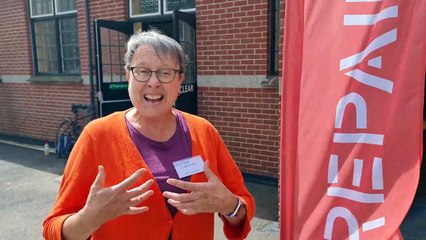 Catherine Billam, assistant coordinator of Repair Cafe Havant, at the group's first birthday celebration.