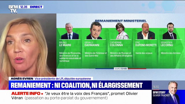 Remaniement: pour Agnès Evren (LR), le gouvernement ne prend absolument pas en compte la nouvelle donne à l'Assemblée nationale