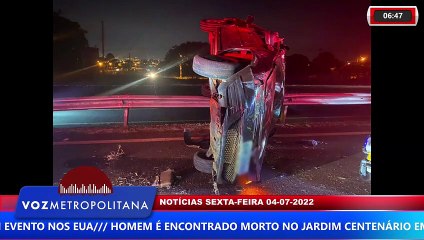 CARRO CAPOTA NO ANEL VIÁRIO NORTE EM RIBEIRÃO PRETO