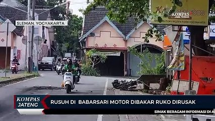 Rusuh di Babarsari, Motor Dibakar Ruko Dirusak