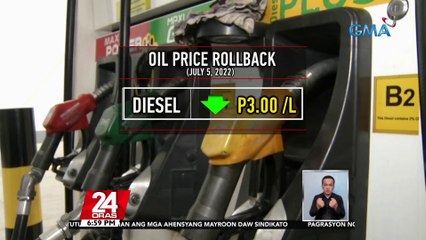 Presyo ng diesel, matatapyasan ng P3/L simula bukas; kerosene may bawas na P3.40/L | 24 Oras