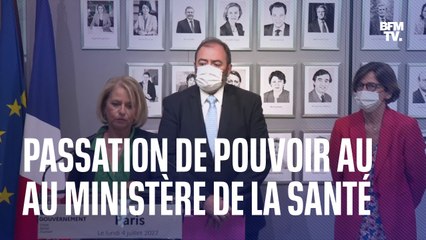 Download Video: Remaniement: la passation de pouvoir au ministère de la Santé entre Brigitte Bourguignon et François Braun en intégralité