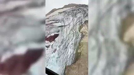 Marmolada, il punto dove si è staccato il seracco di ghiaccio il video