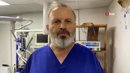 Kursağı yırtılan muhabbet kuşuna doktorundan yerinde müdahale