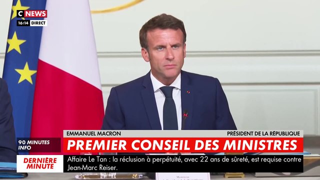 Regardez la prise de parole d'Emmanuel Macron cet après-midi face au nouveau gouvernement : Il convient de prendre acte du refus des partis de participer à une coalition