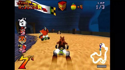 [PS1] Crash Team Racing Gameplay - Dragon Mines