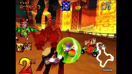 [PS1] Crash Team Racing Gameplay - Mystery Caves