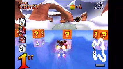 [PS1] Crash Team Racing Gameplay - Blizzard Bluff