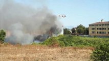 Un altro incendio a Roma, brucia il Parco del Pineto