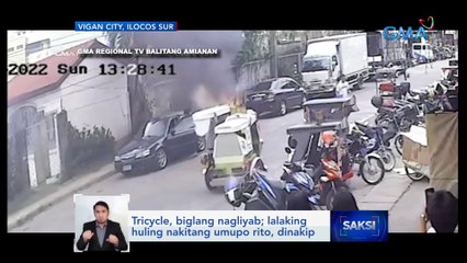 Tricycle, biglang nagliyab; lalaking huling nakitang umupo rito, dinakip | Saksi