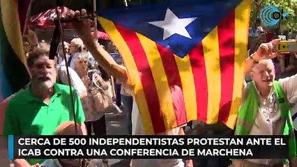 Cerca de 500 independentistas protestan ante el Icab contra una conferencia de Marchena