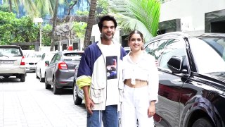 RAJKUMMAR RAO & SANYA MALHOTRA SPOTTED AT THE T-SERIES OFFICE PROMOTING THEIR UPCOMING FILM HIT THE FIRST CASE