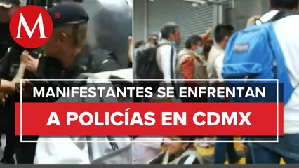 Trabajadores se enfrentan con elementos de la SSC en CdMx