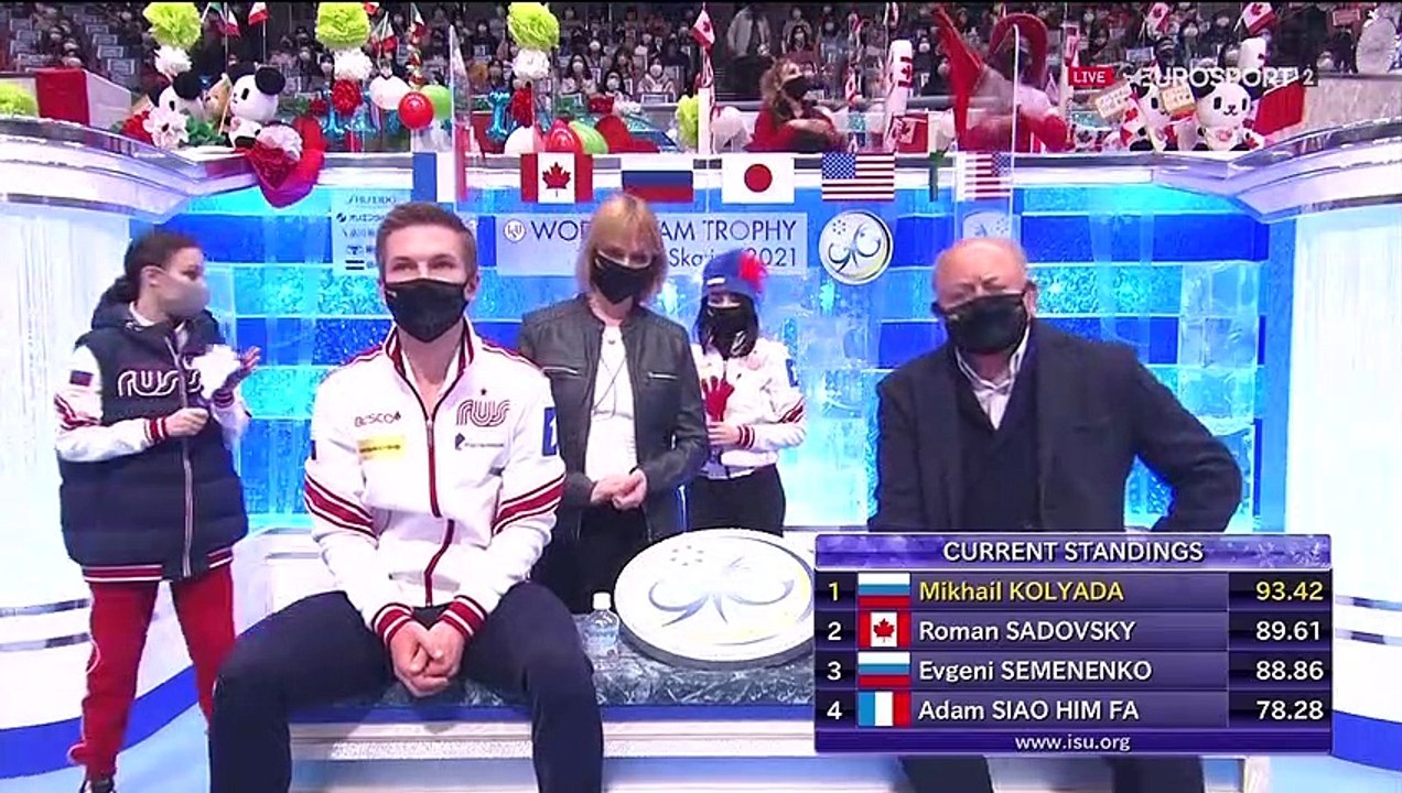 WTT21 - Commentators mention Hanyu during Men SP (1080p ESP ITA)