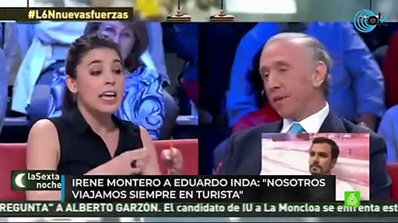 Irene Montero a Eduardo Inda: "Nosotros viajamos siempre en turista"