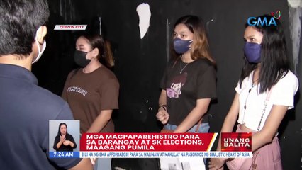Mga magpaparehistro para sa barangay at SK elections, maagang pumila | UB