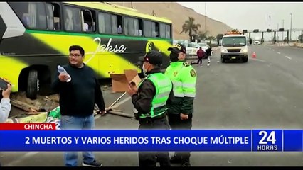 Chincha: Al menos 2 muertos y varios heridos tras choque múltiple