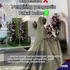 Tak Pakai Bridesmaid, Pengantin Ini Didampingi Balon Saat Resepsi
