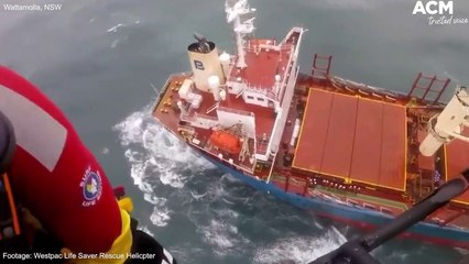 Stranded bulk carrier the Portland Bay off Wattamolla, NSW | July 5, 2022 | ACM