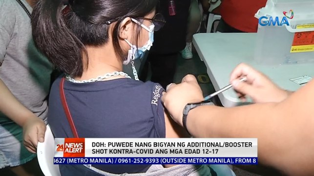 DOH: Puwede nang bigyan ng additional/booster shot kontra-COVID ang mga edad 12-17