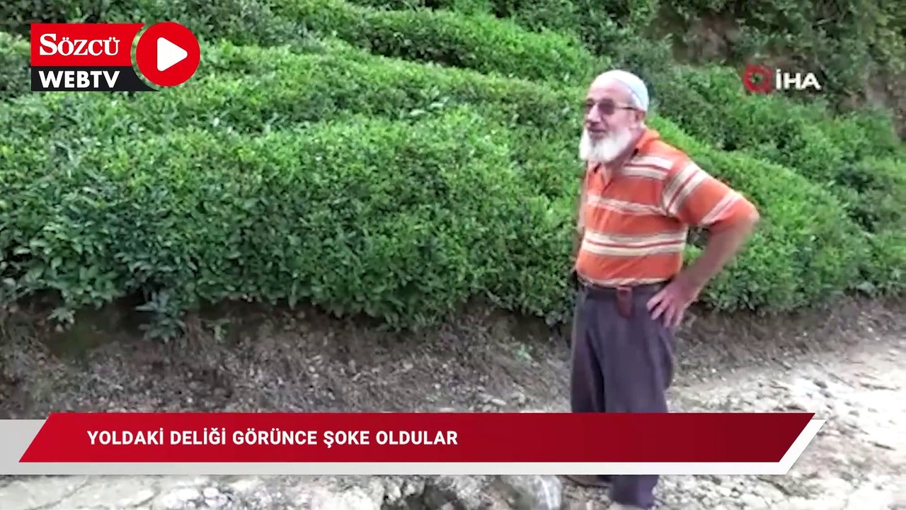 Yoldaki deliği görünce şoke oldular