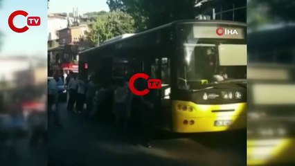 Descargar video: Çengelköy’de arızalanan İETT otobüsünü yolcular itti