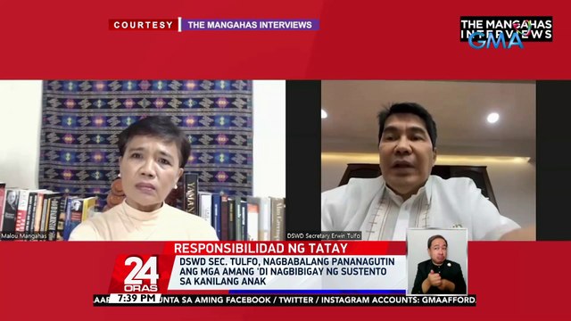 DSWD Sec. Tulfo, nagbabalang pananagutin ang mga amang 'di nagbibigay ng sustento sa kanilang anak | 24 Oras
