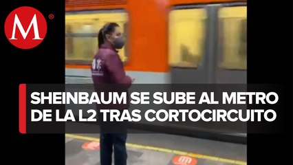 Claudia Sheinbaum viaja en Línea 2 del metro para supervisar su funcionamiento