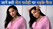 पिंक साड़ी में Nora Fatehi लगी बला की खूबसूरत, मगर विडियो देख भड़के फैंस