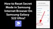 How to Reset Secret Mode in Samsung Internet Browser On Samsung Galaxy S22 Ultra?