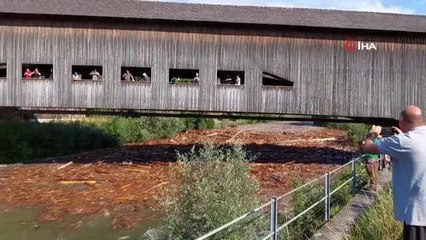 İsviçre'deki Emme Nehri taştı