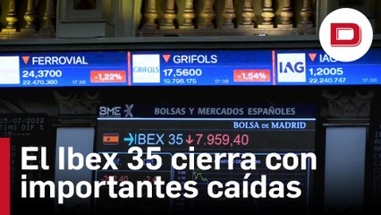 El Ibex 35 cierra esta jornada con importantes caídas del 2,48 % y pierde los 8.000 puntos