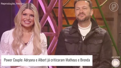 Power Couple 2022: Adryana e Albert comentam sobre falsidade dos participantes. 'Lambeção de bota'