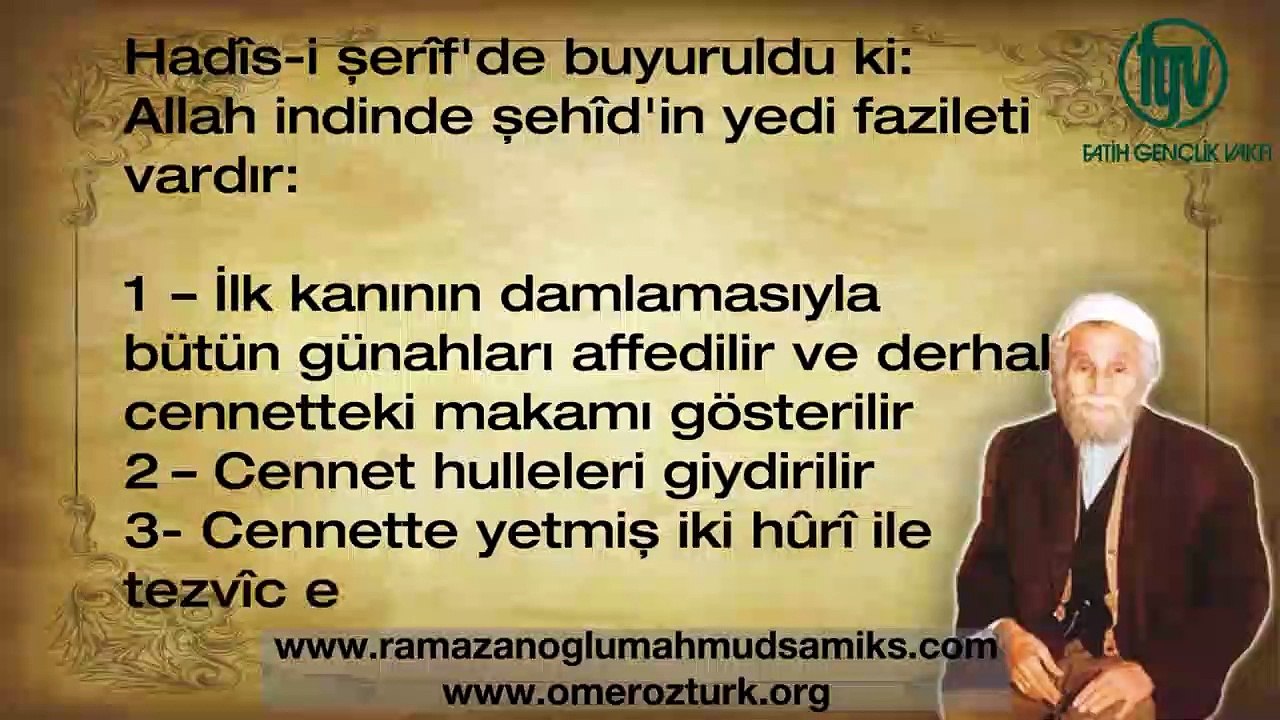 Şehitliğin Fazileti (kısa) _ Hz. Mahmud Sami Ramazanoğlu
